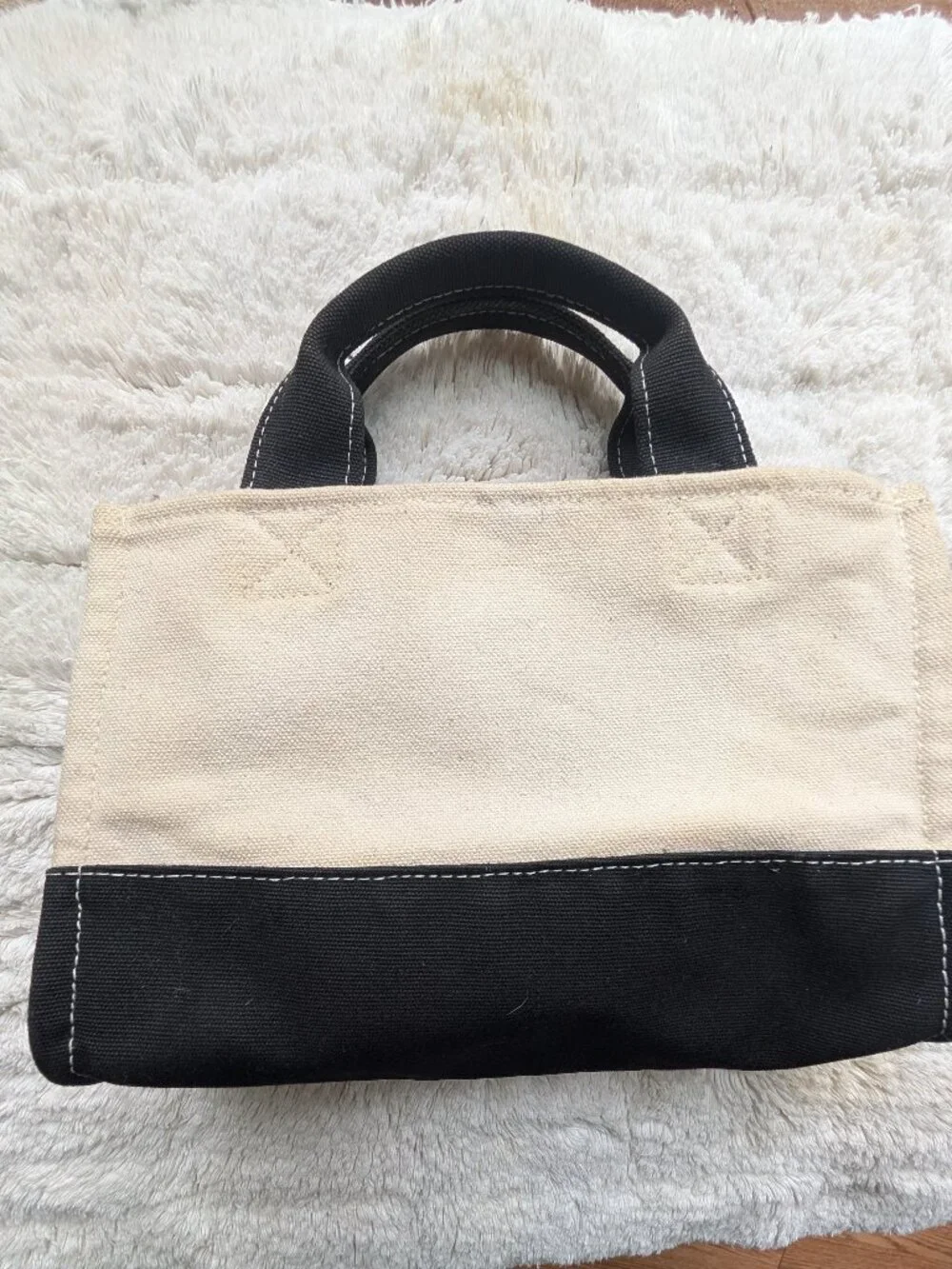 Kate Spade mini canvas tote cream and black